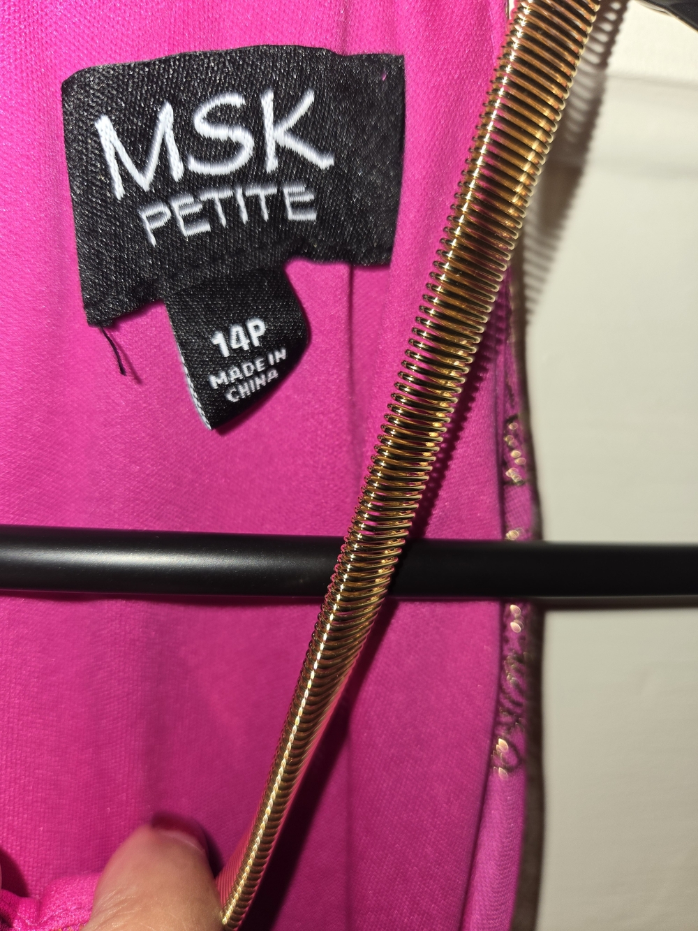 Magenta Halter Dress with Gold Foil Accents - Picture 5 of 7